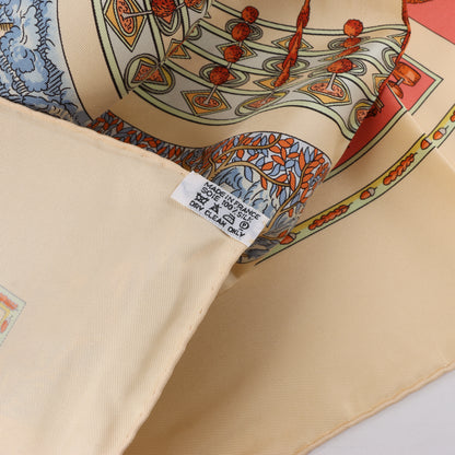Hermès Carré 90 "Le Songe de Poliphile" 100% Silk Scarf in Beige