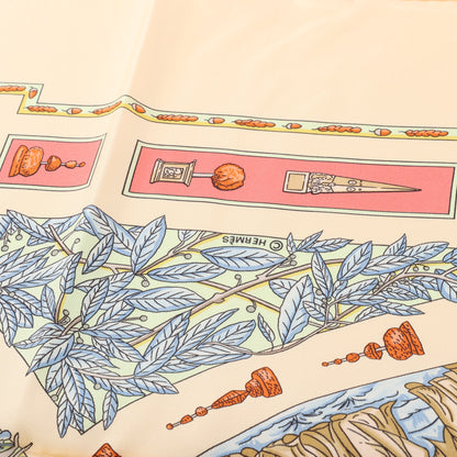Hermès Carré 90 "Le Songe de Poliphile" 100% Silk Scarf in Beige