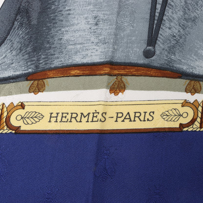 Hermès Carré 90 "NAPOLEON" 100% Seidenschal in Blau