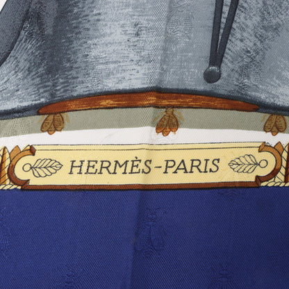 Hermès Carré 90 "NAPOLEON" 100% Seidenschal in Blau