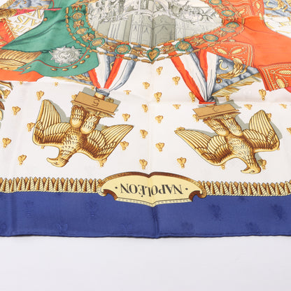 Hermès Carré 90 "NAPOLEON" 100% Seidenschal in Blau