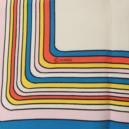 Hermès Carré 90 "PEGASE" 100% Silk Scarf in Beige and Multicolor