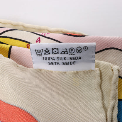 Carré Hermès Carré 90 « PÉGASE » 100 % soie beige et multicolore