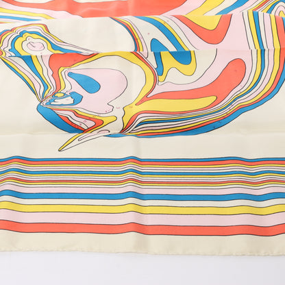 Hermès Carré 90 "PEGASE" 100% Silk Scarf in Beige and Multicolor