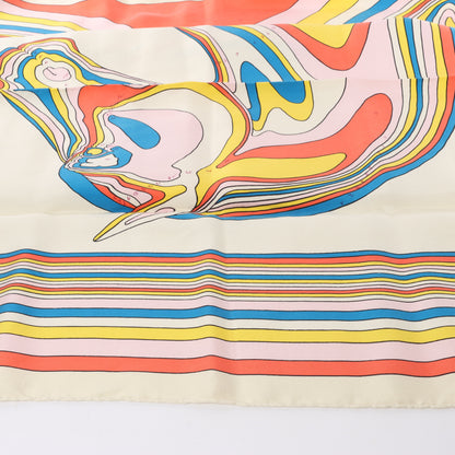Carré Hermès Carré 90 « PÉGASE » 100 % soie beige et multicolore