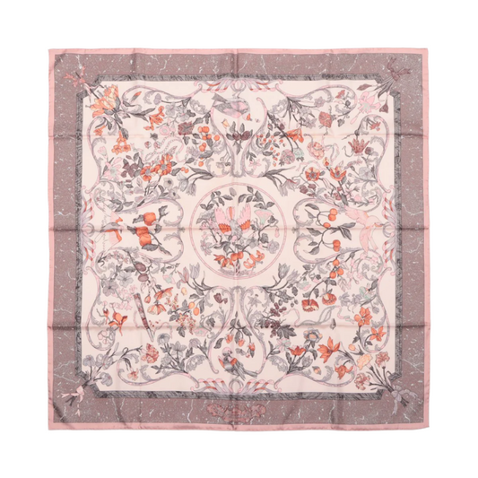 Hermès Carré 90 „PIERRES d' ORIENT et d' OCCIDENT“ Schal aus 100 % Seide in Rosa