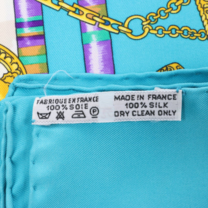 Hermès Carré 90 "Petite main" Seidentaschentuch in Blau