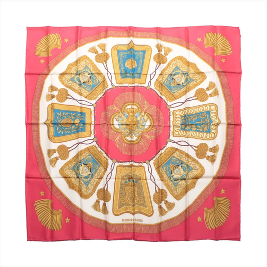Hermès Carré 90 „Poste et Cavalerie“ Seidentaschentuch in Rot