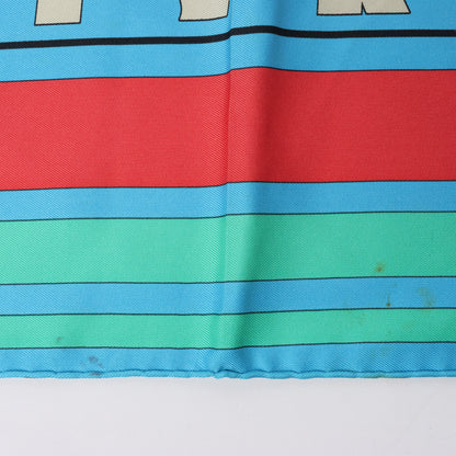Hermès Carré 90 "Puzzle" 100% Silk Scarf in Blue
