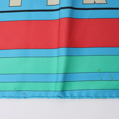 Carré Hermès Carré 90 « Puzzle » 100 % soie bleu
