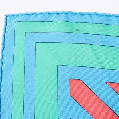 Hermès Carré 90 "Puzzle" 100% Silk Scarf in Blue