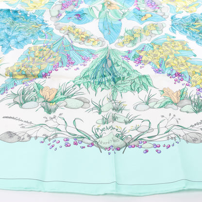 Hermès Carré 90 "Pythagore" 100% Silk Scarf in Green
