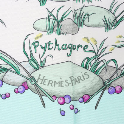 Hermès Carré 90 "Pythagore" 100% Silk Scarf in Green
