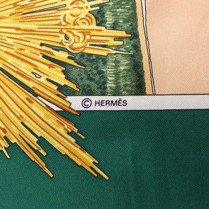 Hermès Carré 90 "SANSSOUCY" 100% Silk Scarf in Green