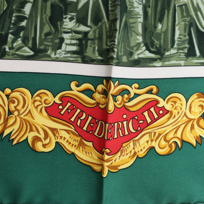 Hermès Carré 90 "SANSSOUCY" 100% Silk Scarf in Green