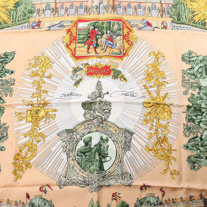 Hermès Carré 90 "SANSSOUCY" 100% Silk Scarf in Green