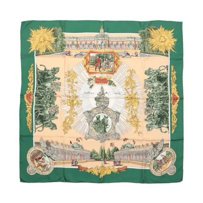 Hermès Carré 90 "SANSSOUCY" 100% Silk Scarf in Green