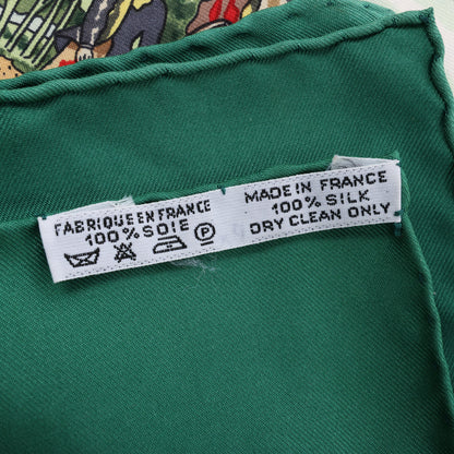 Hermès Carré 90 "SANSSOUCY" 100% Silk Scarf in Green