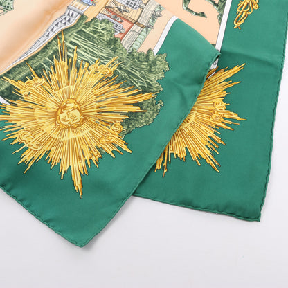 Hermès Carré 90 "SANSSOUCY" 100% Silk Scarf in Green