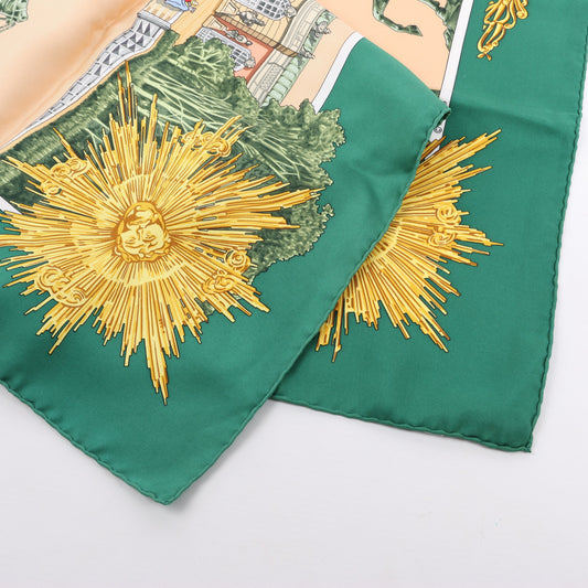Hermès Carré 90 "SANSSOUCY" 100% Silk Scarf in Green