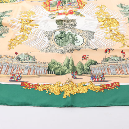 Hermès Carré 90 "SANSSOUCY" 100% Silk Scarf in Green