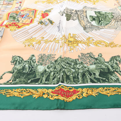 Hermès Carré 90 "SANSSOUCY" 100% Silk Scarf in Green