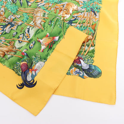 Hermès Carré  90 "SICHUAN " 100% Silk Scarf in Yellow