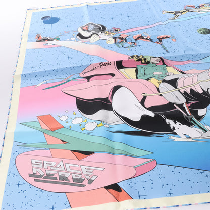 Hermès Carré 90 "Space Derby" 100% Silk Scarf in Blue