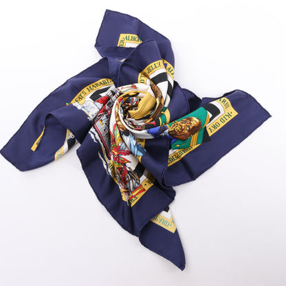 Hermès Carré 90 „THE ORIGINAL NEW ORLEANS CREOLE JAZZ 1923“ Schal aus 100 % Seide in Marineblau
