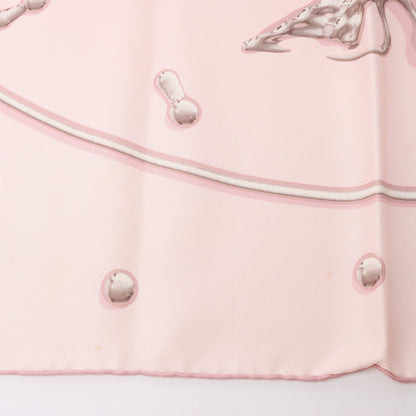 Hermès Carré 90 "VIF ARGENT" 100% Silk Scarf in Pink