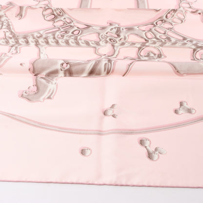 Hermès Carré 90 "VIF ARGENT" 100% Silk Scarf in Pink