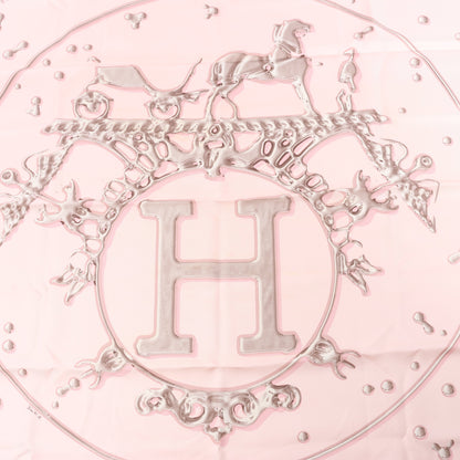 Hermès Carré 90 "VIF ARGENT" 100% Silk Scarf in Pink
