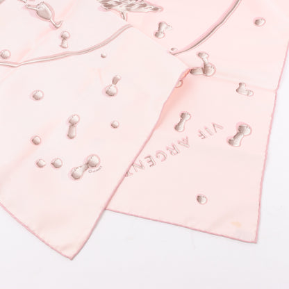 Hermès Carré 90 "VIF ARGENT" 100% Silk Scarf in Pink