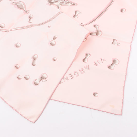 Hermès Carré 90 "VIF ARGENT" 100% Silk Scarf in Pink