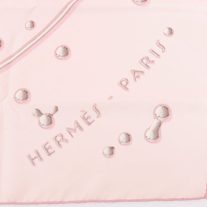 Hermès Carré 90 "VIF ARGENT" 100% Silk Scarf in Pink