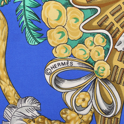 Hermès Carré 90 „Chapeau“ Schal aus 100 % Seide in Blau