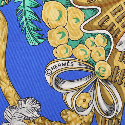 Hermès Carré 90 „Chapeau“ Schal aus 100 % Seide in Blau