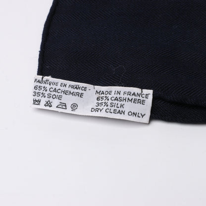 Hermès Carré Geant "LE PARADIS DU ROY" Cashmere & Silk Scarf in Navy