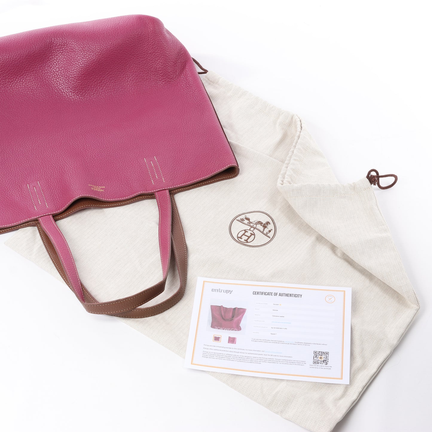 HERMES Double Sense 36 Shoulder Bag Taurillon Clemence Tosca × Marron d'Inde □P:2012