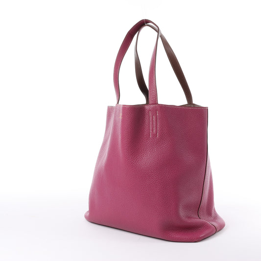 HERMES Double Sense 36 Shoulder Bag Taurillon Clemence Tosca × Marron d'Inde □P:2012