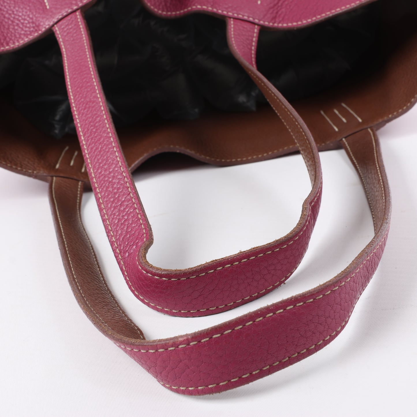 HERMES Double Sense 36 Shoulder Bag Taurillon Clemence Tosca × Marron d'Inde □P:2012