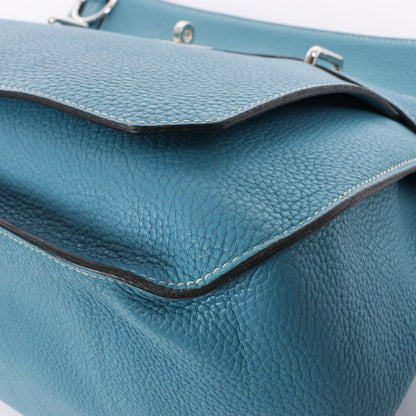 Hermès Jypsiere 37 Taurillon Clemence Blue Jean Silver Metal Fittings Shoulder bag □L: 2008