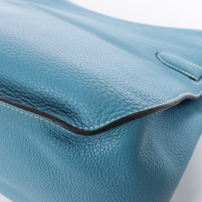 Hermès Jypsiere 37 Taurillon Clemence Blue Jean Silver Metal Fittings Shoulder bag □L: 2008
