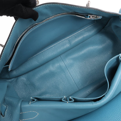 Hermès Jypsiere 37 Taurillon Clemence Blue Jean Silver Metal Fittings Shoulder bag □L: 2008