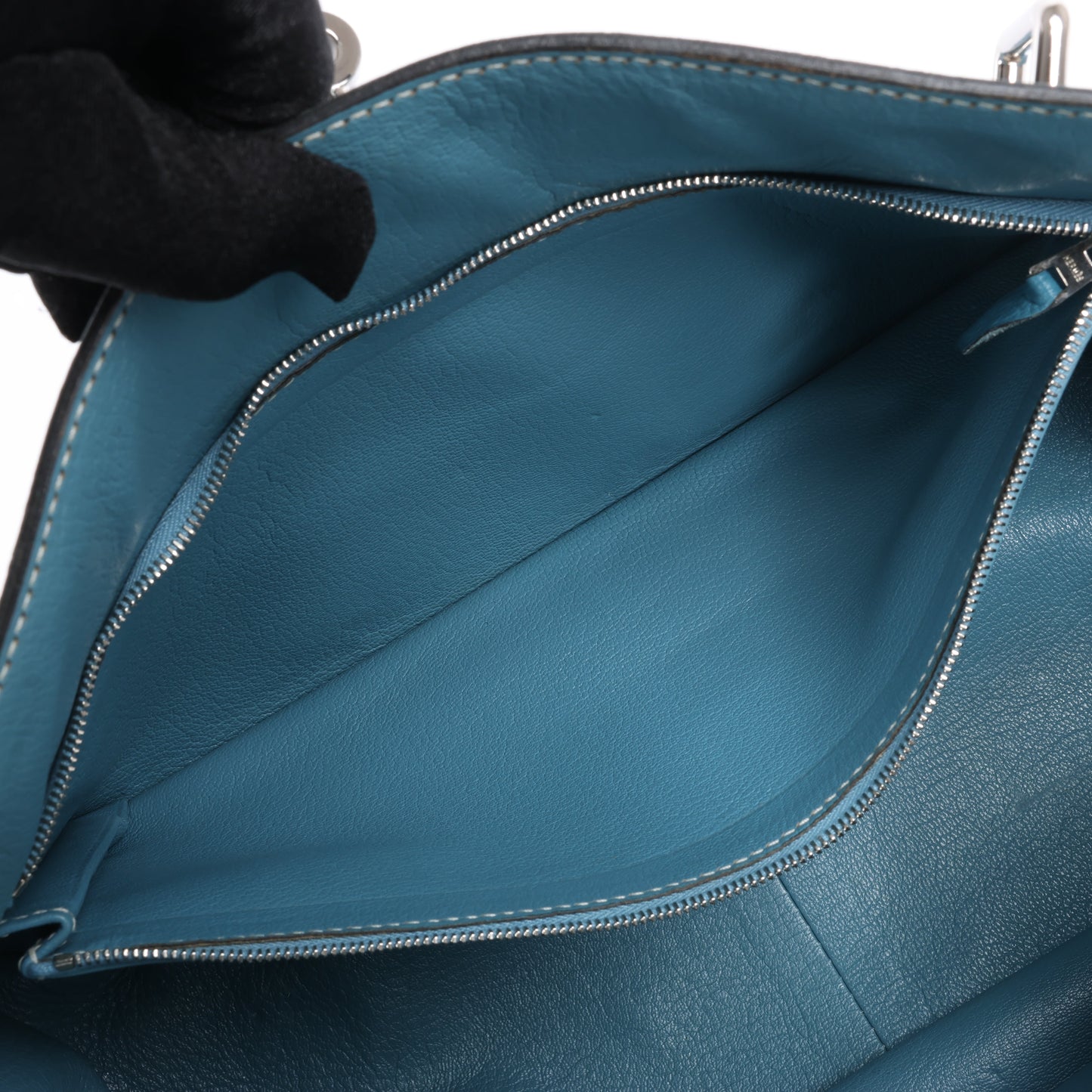 Hermès Jypsiere 37 Taurillon Clemence Blue Jean Silver Metal Fittings Shoulder bag □L: 2008