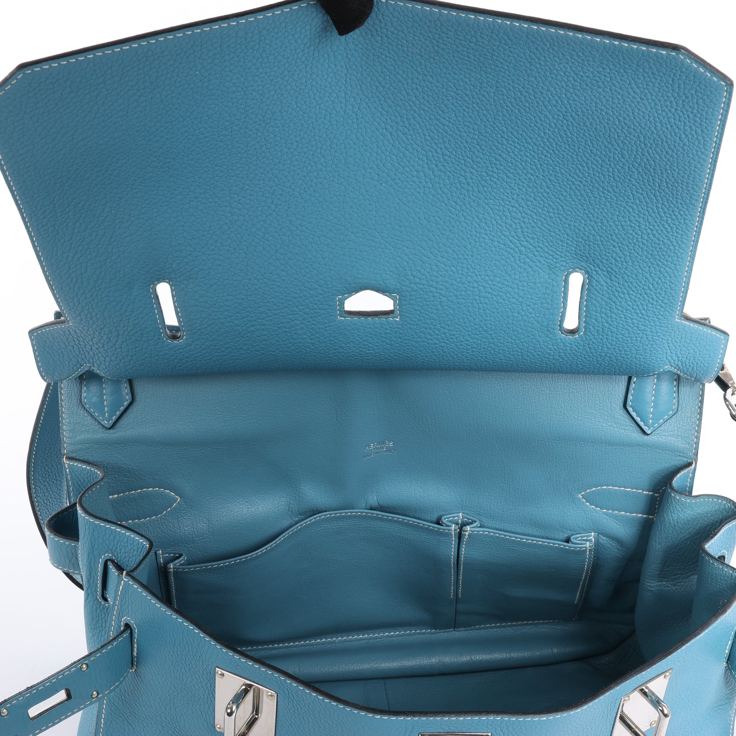 Hermès Jypsiere 37 Taurillon Clemence Blue Jean Silver Metal Fittings Shoulder bag □L: 2008