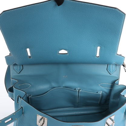 Hermès Jypsiere 37 Taurillon Clemence Blue Jean Silver Metal Fittings Shoulder bag □L: 2008