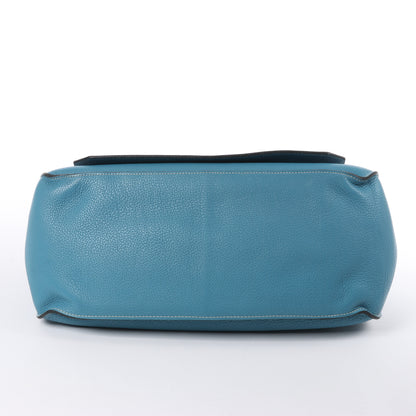 Hermès Jypsiere 37 Taurillon Clemence Blue Jean Silver Metal Fittings Shoulder bag □L: 2008
