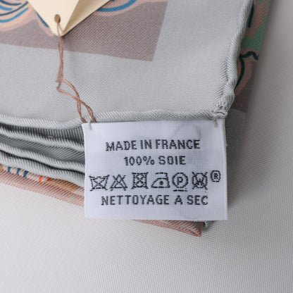 Hermès Carré 90 "Mille Feuilles de Soie" 100% Silk Scarf in Gray