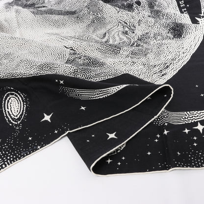 Hermès Carré 140 "CLAIR DE LUNE" 100% Silk Scarf in Black x White